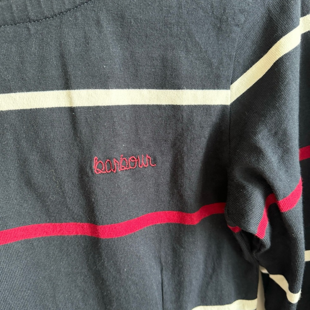 Barbour Oyster Striped Dress Blue Multi Size 6 Cotton - Picture 7 of 14